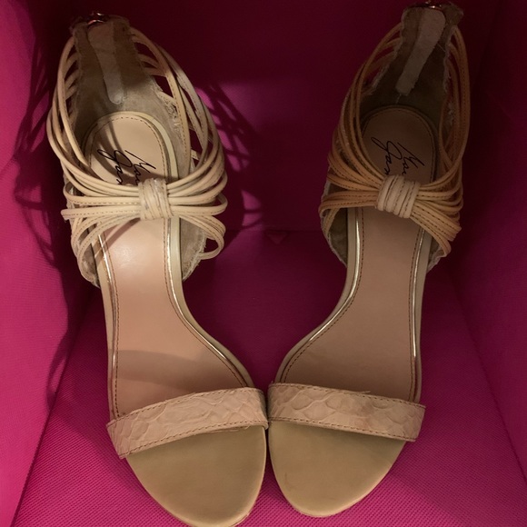 Badgley Mischka Maren Tanlea strappy 4 inch heels - Picture 2 of 12